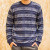 Mens Blue Pima Cotton Crewneck Sweater 'Laguna'