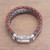 Handmade Mens Leather and Sterling Silver Braided Bracelet 'Twisting Paths' Handmade Mens Leather and Sterling Silver Braided Bracelet 'Twisting Paths'