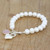Cultured Pearl and Chalcedony Beaded Bracelet from Thailand 'Alluring Romance' Cultured Pearl and Chalcedony Beaded Bracelet from Thailand 'Alluring Romance'