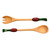 Wood Spoon and Fork Serving Set Pair 'Red Radish'