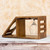 Artisan Crafted Wood Holder for Wine Bottle and Glasses 'Organic Minimalism'