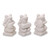 Artisan Crafted Limestone Balinese Frog Figurines Set of 3 'Musical Frogs I'