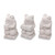 Artisan Crafted Limestone Balinese Frog Figurines Set of 3 'Musical Frogs I'
