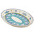 Artisan Crafted Oval Ceramic Platter with Floral Motif 'Bermuda' Artisan Crafted Oval Ceramic Platter with Floral Motif 'Bermuda'