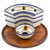 Artisan Crafted Floral Appetizer Platter with Wood Base 'Margarita'