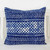 Batik Patterned Indigo Cotton Cushion Cover 'Square Modern Indigo'
