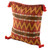 Zigzag Motif Cotton Cushion Cover in Chestnut from Guatemala 'Zigzag Paths in Chestnut'