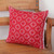 Cotton Cushion Cover in Crimson and Cream from Mexico 'Crimson Maze'