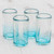 Recycled Glass Shot Glasses in Blue Set of 4 'Glistening Sea'