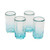 Recycled Glass Shot Glasses in Blue Set of 4 'Glistening Sea'