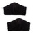 2 Handwoven 2-Layer Black Cotton Elastic Headband Face Masks 'Zapotec Midnight'
