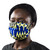 Blue  White Cotton African Print Pleated Face Mask 'Seek Virtue' Blue  White Cotton African Print Pleated Face Mask 'Seek Virtue'