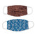 1 Blue  1 Burgundy Block Print 2-Layer Pleated Cotton Masks 'Block Print Dots' 1 Blue  1 Burgundy Block Print 2-Layer Pleated Cotton Masks 'Block Print Dots'