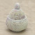 Handcrafted Jali Soapstone Beige Jar and Bottle Large 'Lattice Lace'