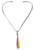 Women's Gold Accent Sterling Silver and Amber Necklace 'Wishes'