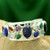Sterling Silver Cuff Bracelet Multigemstone Jewelry 'Colors of Life'