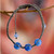 Blue Chalcedony Shambhala-style Macrame Bracelet from India 'Harmony'