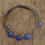 Blue Chalcedony Shambhala-style Macrame Bracelet from India 'Harmony'