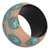 Handmade Floral Wood Bangle Bracelet 'Blue Anemone'