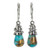 Sterling Silver and Composite Amazonite Earrings from Mexico 'Golden Sea Currents'