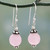 Pink Chalcedony Dangle Earrings with Sterling Silver 'Royal Discretion'