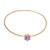 Amethyst and 18K Gold Plated Hammered Brass Bangle Bracelet 'Twilight Star'