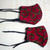Pair Adult  Child Red Cotton African Print Face Masks 'Ruby Paths'
