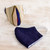2 Handwoven 3-Layer Masks in Stripe  Solid Blue Cotton 'Patience and Hope' 2 Handwoven 3-Layer Masks in Stripe  Solid Blue Cotton 'Patience and Hope'