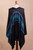 Artisan Crafted Cotton Blend Poncho in Black and Blue 'Seasonal Escape' Artisan Crafted Cotton Blend Poncho in Black and Blue 'Seasonal Escape'