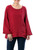 Floral Embroidered Cotton Blouse in Crimson from Thailand 'Lovely Bloom in Crimson'