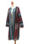 Long Handwoven Red  Green Ikat Cotton Duster Jacket 'Kartini Emerald'