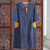 Navy Blue Print Cotton Shirtdress from India 'Pyramid Fantasy' Navy Blue Print Cotton Shirtdress from India 'Pyramid Fantasy'