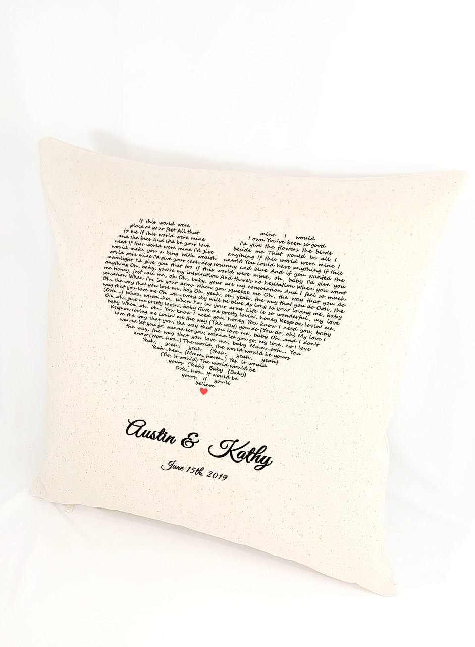 Personalized Photo With Song Lyric Pillow, First Dance Wedding Song Gifts, Newlywed  Gift Personalized - Best Personalized Gifts For Everyone