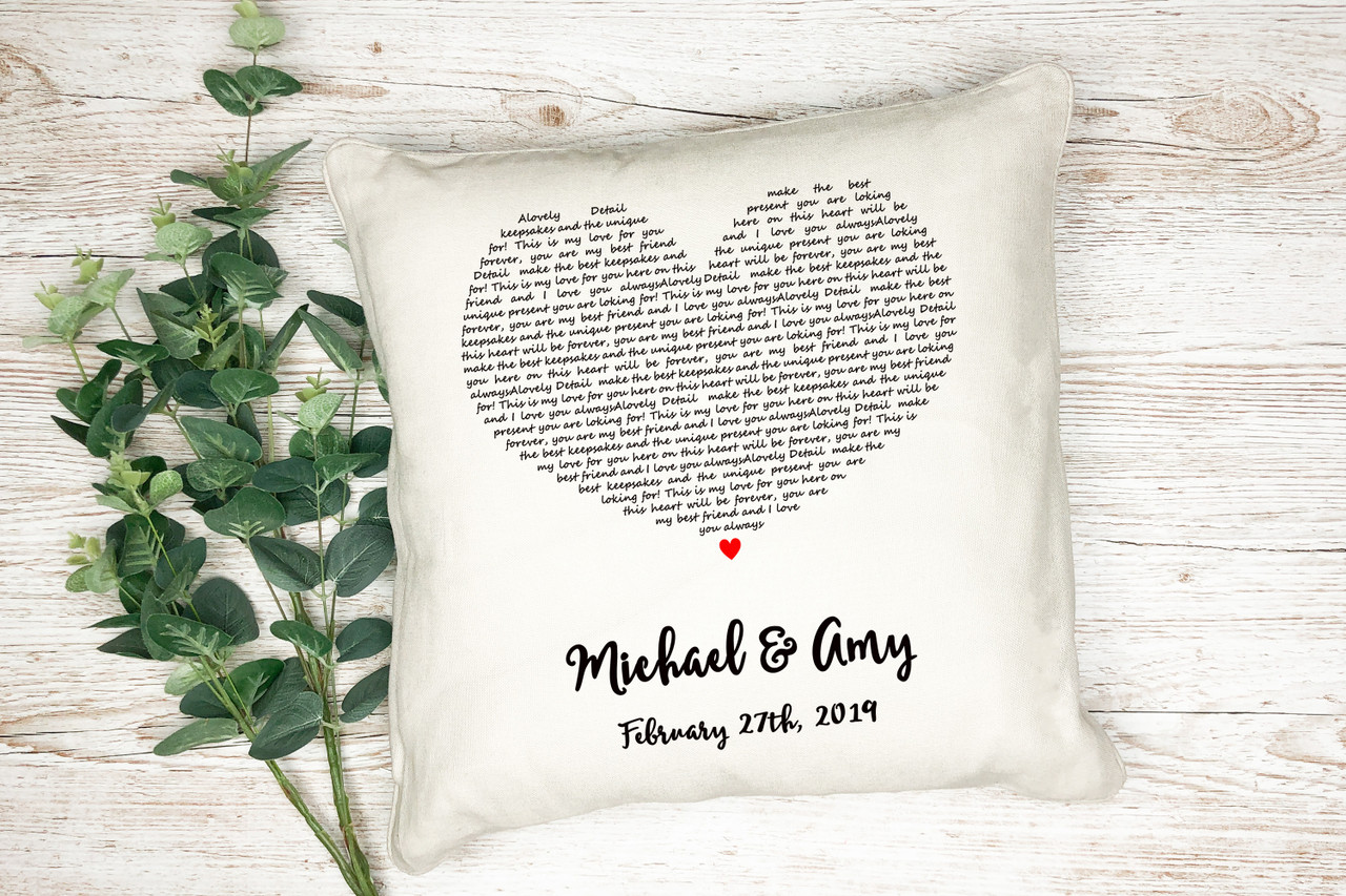 Personalized Photo With Song Lyric Pillow, First Dance Wedding