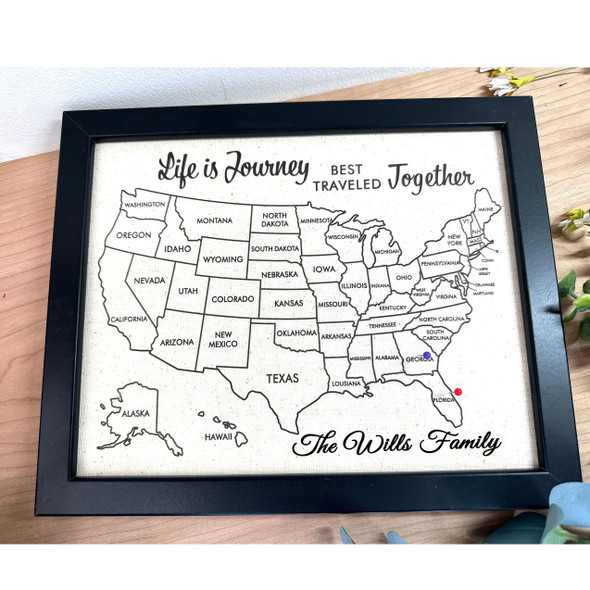 Memory map printed in cotton perfect for travel lovers