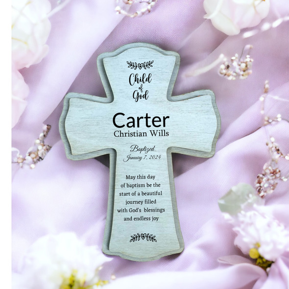 unique keepsake features the child's name, baptism date, and a heartfelt blessing