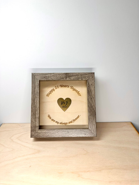 Brass 21st Anniversary  Personalized Gift for Couple