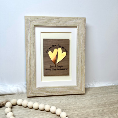 7th Anniversary Gift for Couple • Copper Heart Wall Art