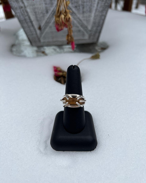 Raw Citrine Sterling Silver Ring.