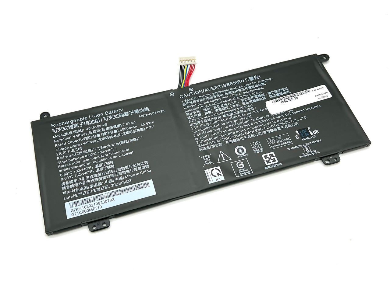 Batterie De Remplacement 7.6V 6000mAh Pour Toshiba Dynabook Satellite Pro C40/C50 Et Medion Akoya E15403 - Modèle 4588105-2S