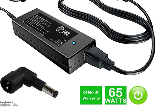 65w ac Adapter for HP models with slim round connector - 4.75mm (ext) x 1.8mm (int) (19V, 3.42A) [AC65-19112A1]