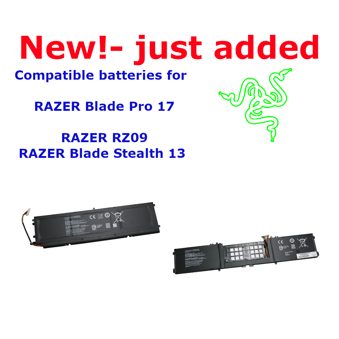 Battery Powered Razer Razer Gaming laptop compatible batteries - LaptopBattery.co.uk