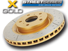 DBA Street Series X-Gold Slotted and Drilled Brake Rotor SINGLE | REAR (Vented) Subaru Forester X, XS, XT 2002+ / WRX 2001-2007 JDM