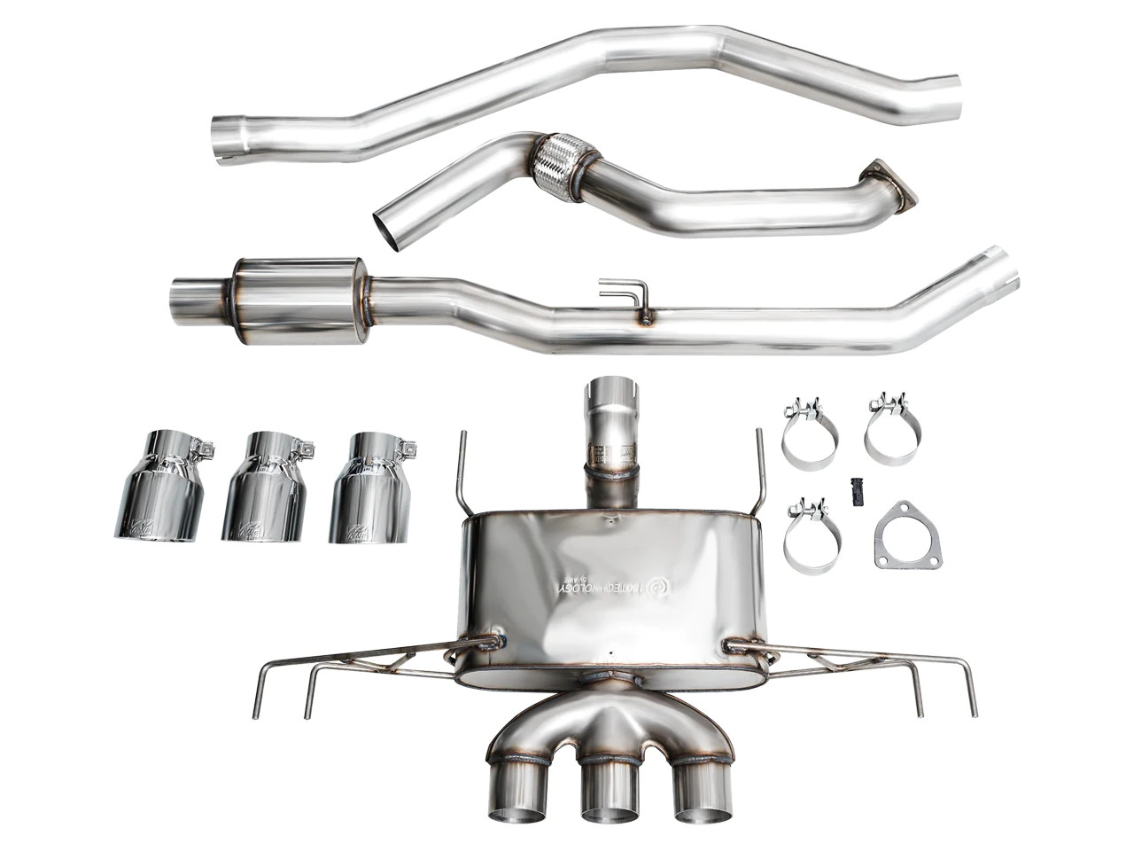 Custom Tip R AWE Tuning Touring Edition Exhaust SILVER TIPS Honda Civic Type R 2023 ...