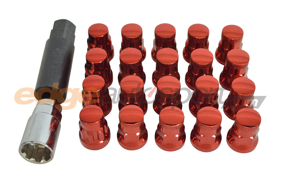 Muteki SR35 Closed End Locking Lug Nut Kit 12x1.5 RED