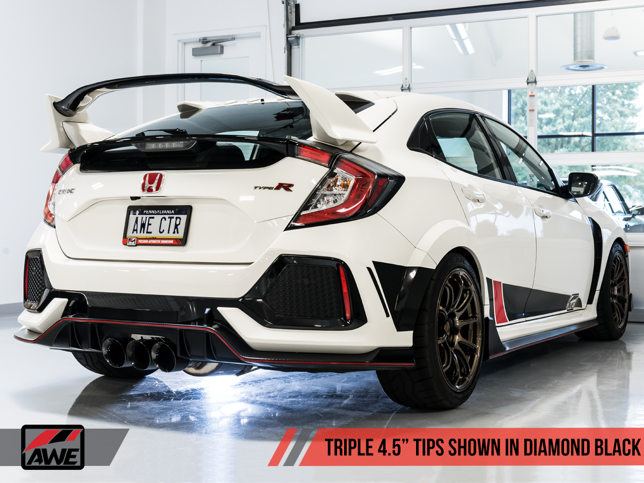 AWE Tuning Touring Edition Catback Exhaust TRIPLE POLISHED TIPS Honda ...