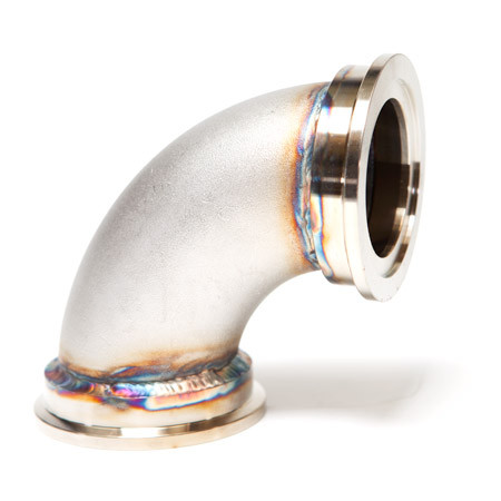 Aramox Universal 3 Inch 90 Degree V-Band Flange Exhaust Downpipe