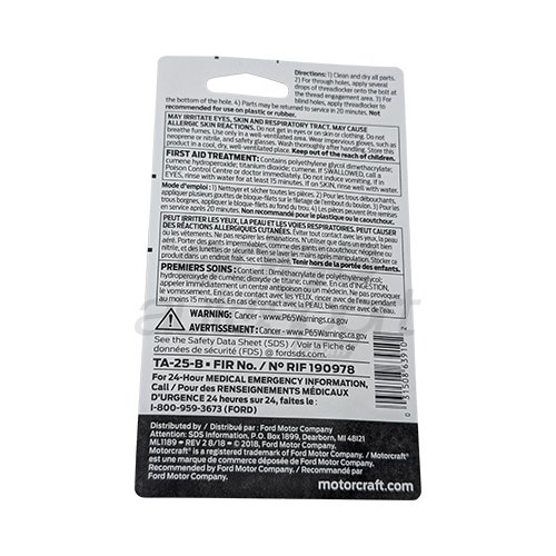 Ford Motorcraft Threadlock and Sealer 0.2 fl oz Tube (TA-25-B)