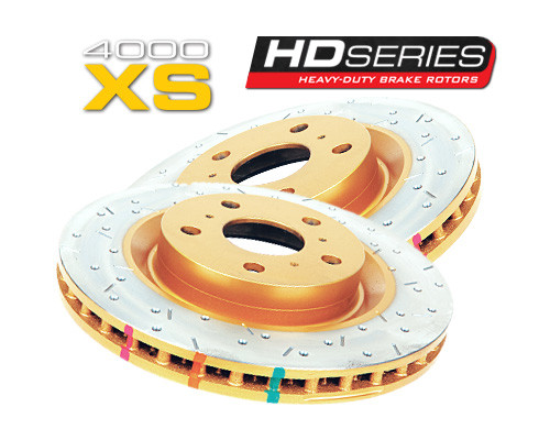 DBA HD Series 4000 Series XS Slotted and Drilled Brake Rotor SINGLE | REAR Subaru WRX STI 2002-2007