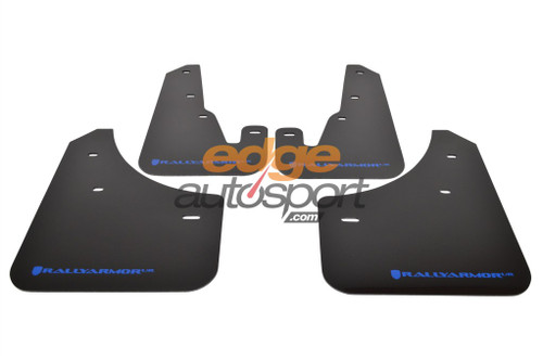 Rally Armor UR Mud Flaps Urethane BLACK w/ BLUE LOGO Mazdaspeed 3 2007-2009